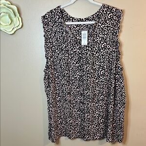 Torrid Sleeveless Buttondown Animal Print Blouse